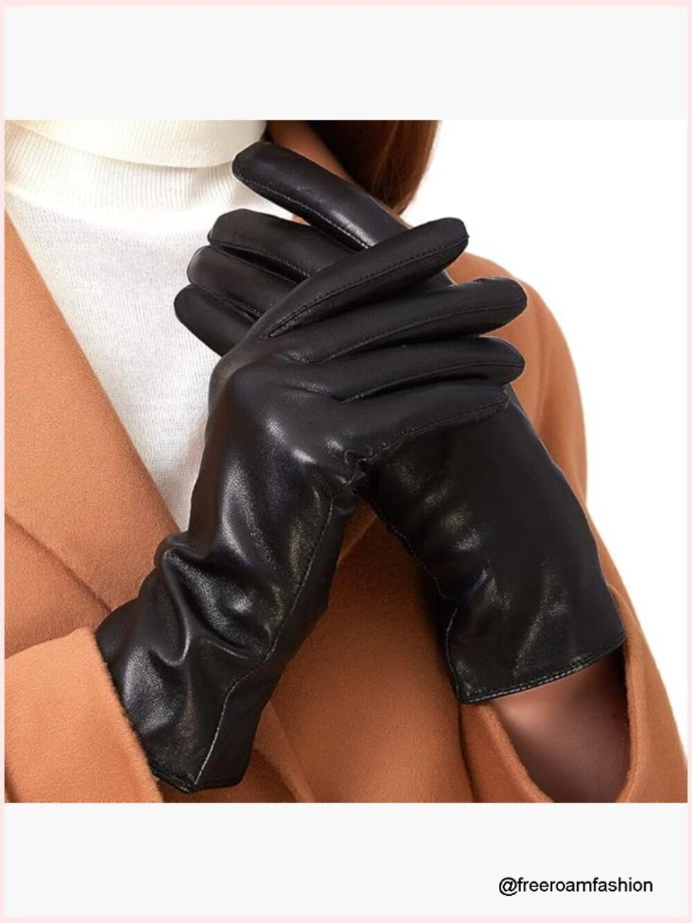 Genuine Sheepskin Leather Gloves Cashmere Lined Touchscreen Driving Winter